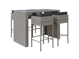 Conjunto de 5 Bar para Jardim com Almofadões Vime Pe Cinzento MAISON EXCLUSIVE