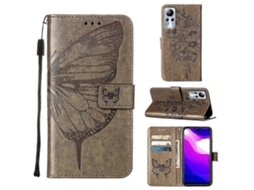 Capa De Celular Em Couro Com Estampa De Borboleta Em Relevo Para Infinix Note 11