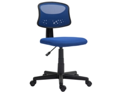 Cadeira De Escritório Poliéster, Pu E Nylon Cor Azul 43x48x78 88 Cm Homcom