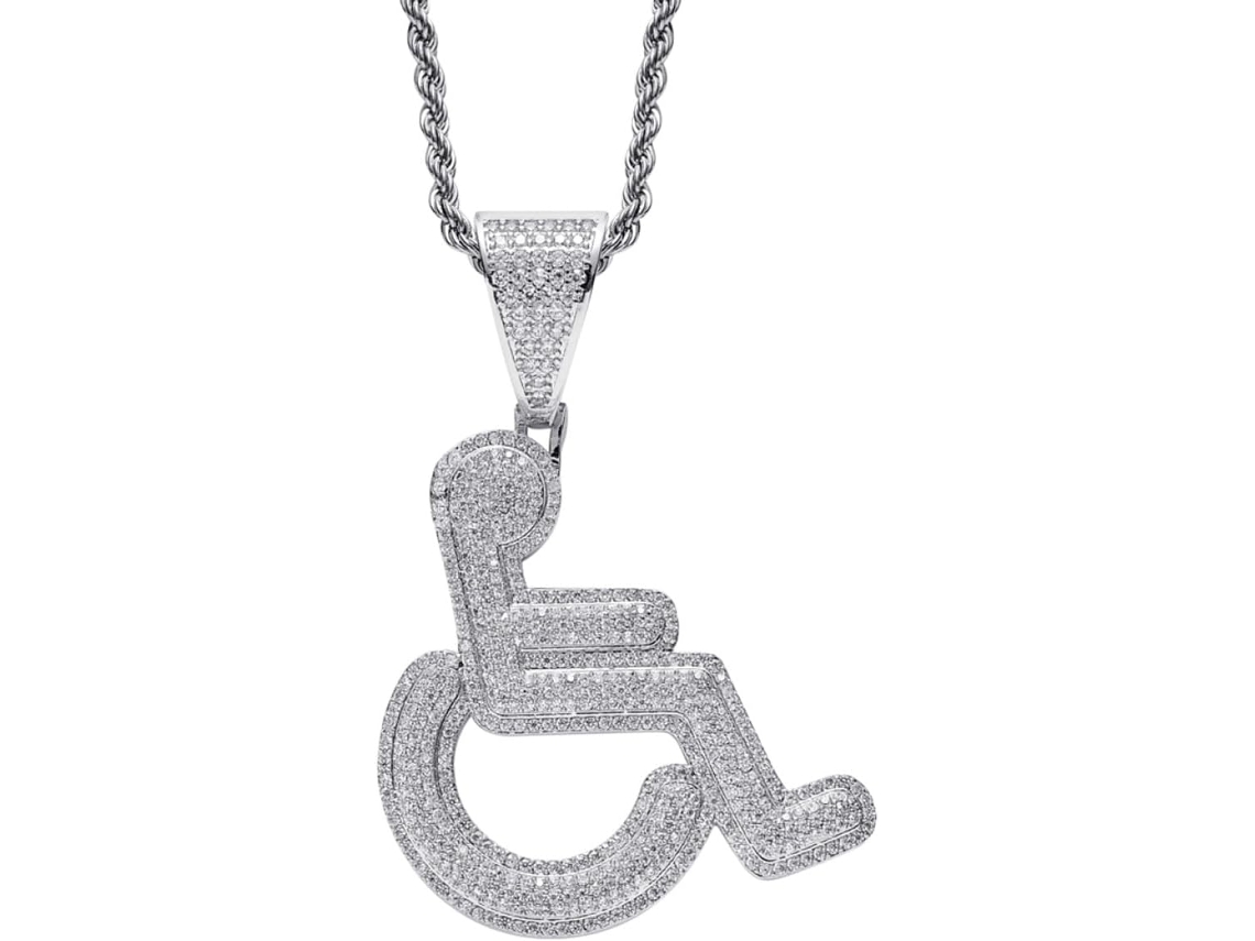 Colar Personalizado Com Pingente De Zircônia Estilo Hip-hop, Adorno De Pescoço Prateado, Corrente Exagerada Unissex.