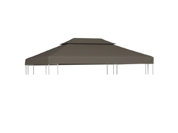 Vidaxl Cobertura Gazebo C/ 2 Camadas 310 G/m² 4x3 M Cinza-acastanhado