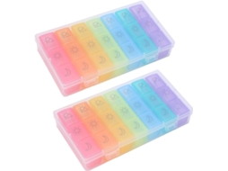 Conjunto de 2 Porta comprimidos com 21 Compartimentos SFUSHOS