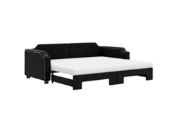 Daybed With Trundle, Daybeds With Trundles Vidaxl Preto Tecido (90 X 200 Cm)