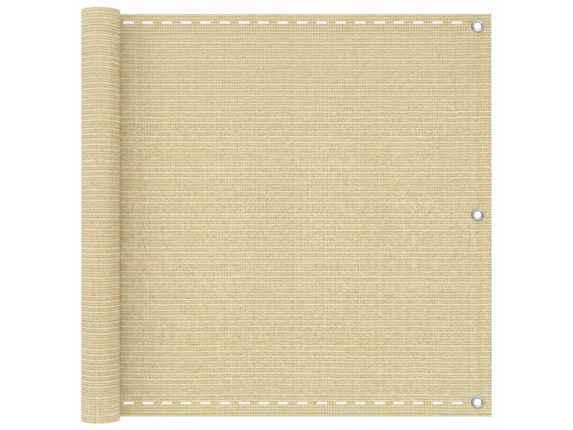 Conjunto 1 Tela De Varanda Vidaxl Bege Polietileno De Alta Densidade (120 X 1000 Cm)