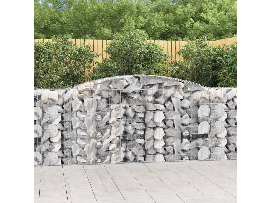 Vidaxl Cestos Gabião Arqueados 15 Pcs 400x50x100/120 Ferro Galvanizado