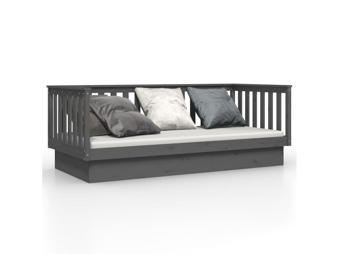 Sofá cama 80x200 Cm Madeira de Pinho Maciça Cinzento MAISON EXCLUSIVE