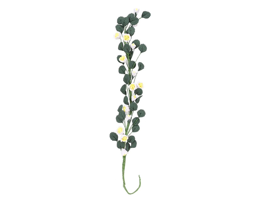 1:12 Mini Casa De Bonecas Cena Jardim Cordão Rosas Balanço Ramo Longo Amarelo
