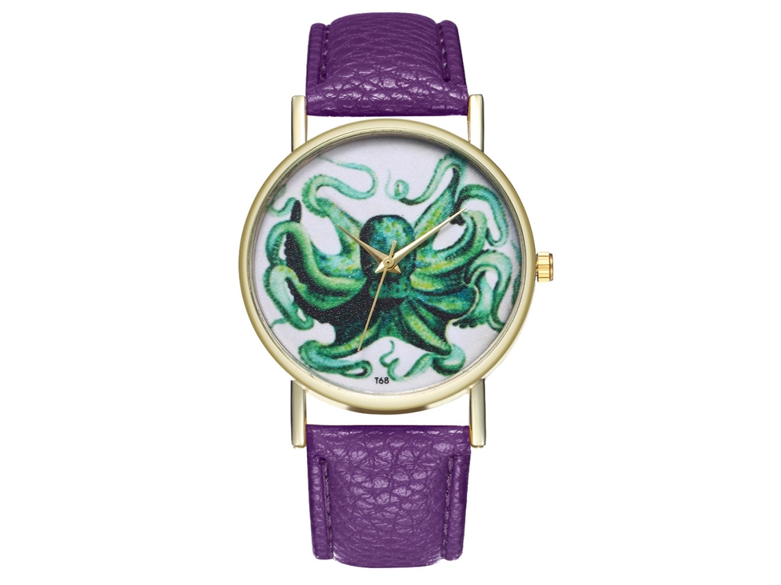 Relógio de pulso Zhoulianfa Fashion Style Quartz com pulseira de couro PU (roxo) Unissex