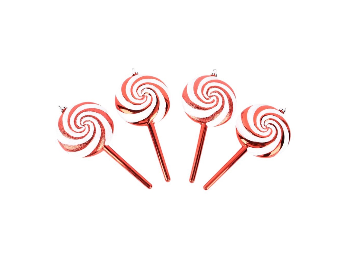 Laxiscreed Decorações Natalinas Com Bolas Vermelhas E Brancas Estilo Pirulito Para Ambiente Festivo