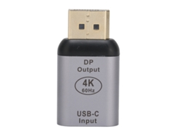 Adaptador Grande de Displayport Hembra Tipo C a Macho, Compatible Con 4k a 60 Hz, Compatible Con Windows, Android Y os X.