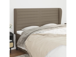 Vidaxl Cabeceira Cama Abas Tecido 183x23x118/128 Cm Cinza-acastanhado
