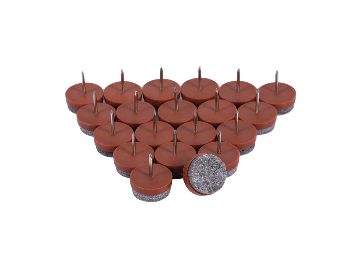 Laxiscreed Almofadas De Feltro 24mm Para Pés, Pack Com 20, Marrom, Protegem Pisos E Evitam Raxaduras