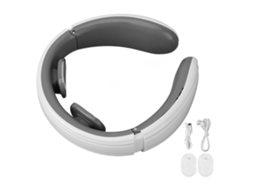 Massageador Eltrico De Pulso Para Pescoo Com 6 Modos, 9 Intensidades, Compressas Quentes E Vibrao - Branco-tuotuo