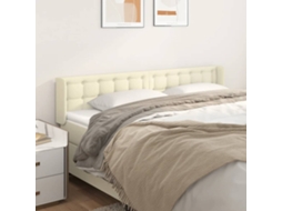 Vidaxl Cabeceira De Cama C/ Abas Couro Artificial 163x16x78/88cm Creme