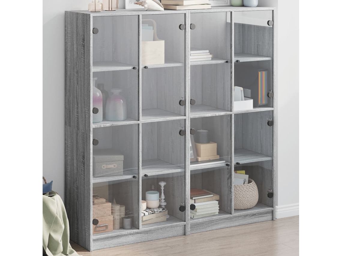 Vidaxl Estante C/ Portas 136x37x142 Cm Derivados Madeira Cinza Sonoma