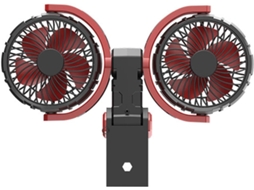 Ventilador De Carro Com Duas Cabeças Portátil Usb 12v 24v Para, 3 Velocidades