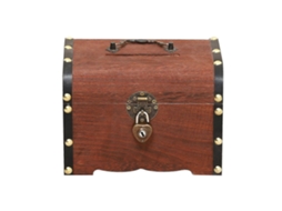 Caixa De Madeira Vintage Com Segredo E Chave Para Bijuteria 20x14,5x14cm