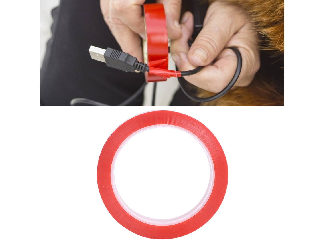 Fita PET resistente a altas temperaturas, vermelha, 0,05 mm x 15 mm x 66 m, acessório industrial