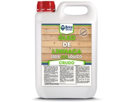 Óleo de Linhaça Crudo para Madeira 25 L BRICOSALVAJE Tijolo Terrazzo Telhado Aplicação Fácil 100% Amigo Do Ambiente