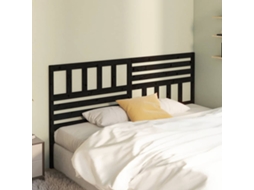 Vidaxl Cabeceira De Cama 206x4x100 Cm Pinho Maciço Preto