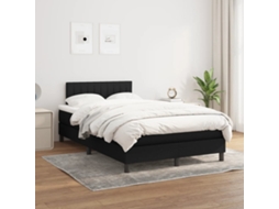 Vidaxl Cama Com Molas/colchão 120x200 Cm Tecido Preto