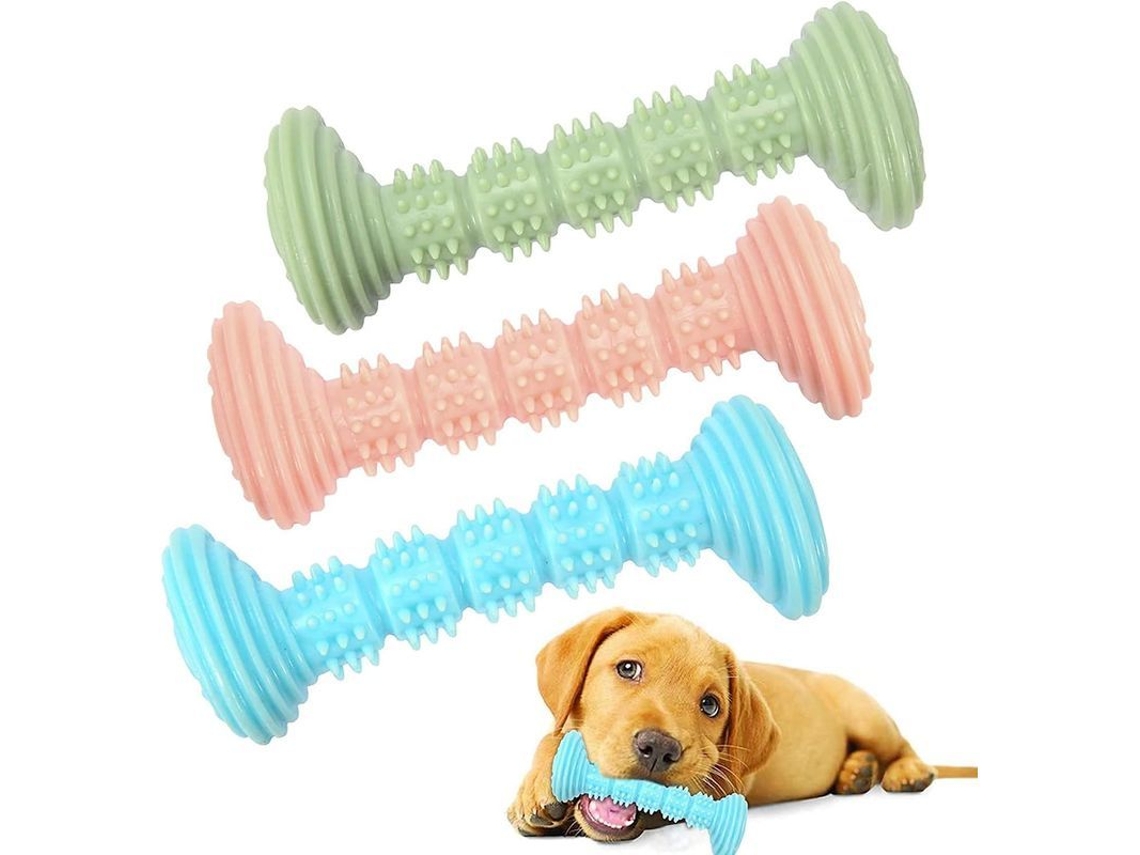 2026 juguete Masticable Perro Cepillo Dental de Caucho Natural no Tóxico Resistente a Mordiscos Limpia Dientes 3pc