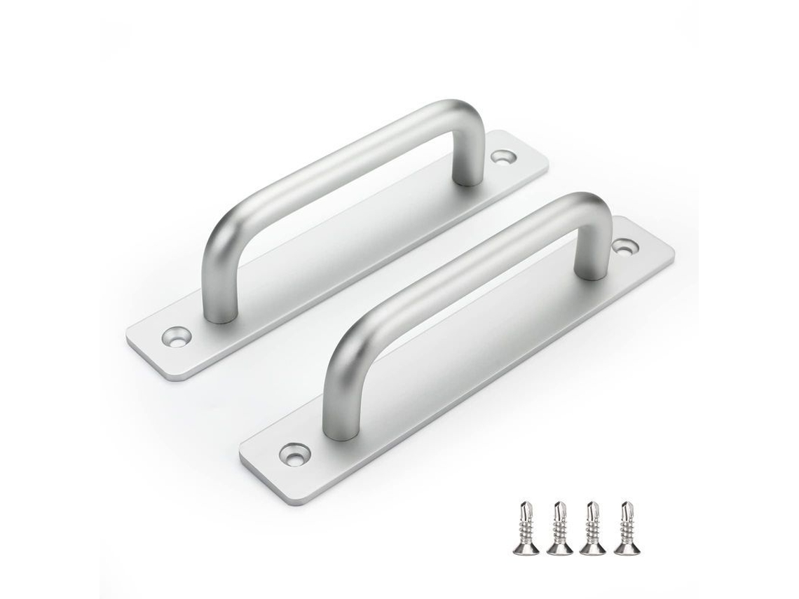 Conjunto De 2 Manoplas De Porta Prata Em Liga De Alumínio, Distância Central 128mm, Para Móveis