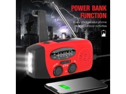 Rádio Emergência Solar com Lanterna e Power Bank