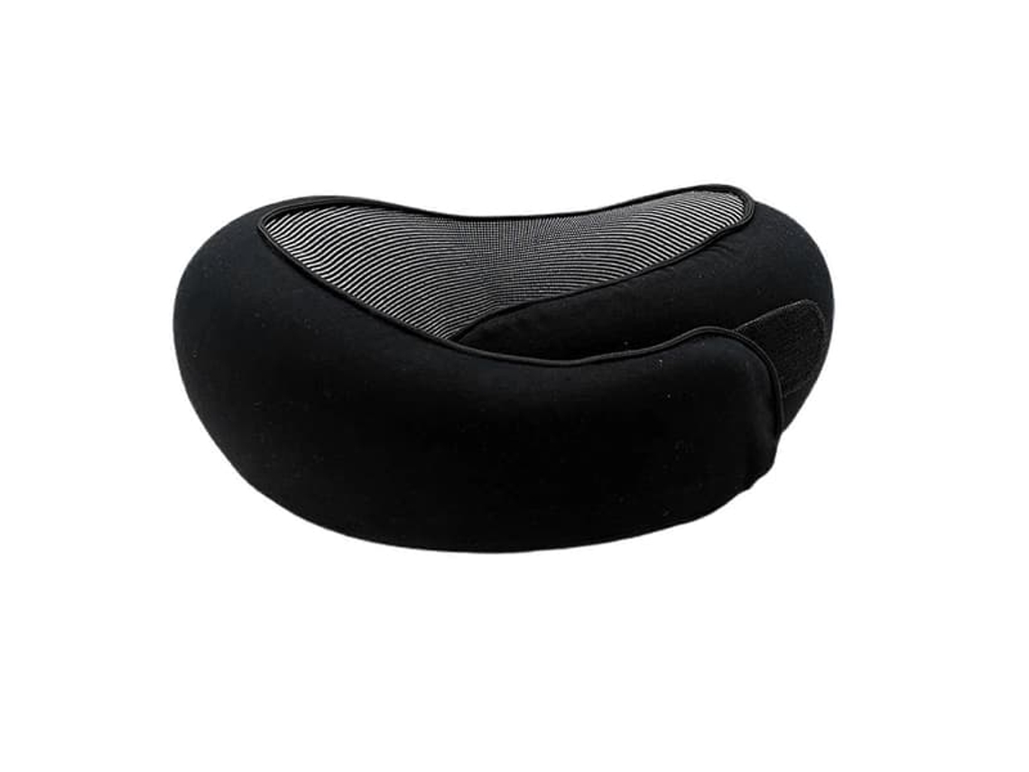 Almofada De Viagem, Em Espuma Viscoelástica, Cor Preto, Formato U, Apoio Para Pescoço E Cabeça Em Avião, Carro, Comboio Ou Escritório