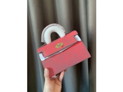 Bolsa de Couro para Mulher Mini Kelly de Segunda Geração com Fecho e Correia de Ombro | S/MARCA