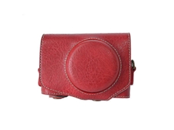 Bolsa Para Câmera Canon Powershot Sx740 Hs Em Couro Com Textura De Lichia Retrô, Com Alça.