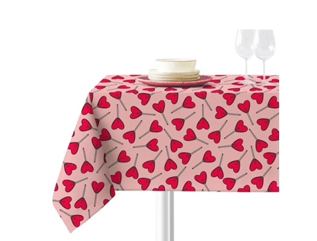 Pack de Toalha de Mesa e Guardanapos SOKIOS Piruletas (160 x 210 - Microfibra de Poliéster - Rosa)
