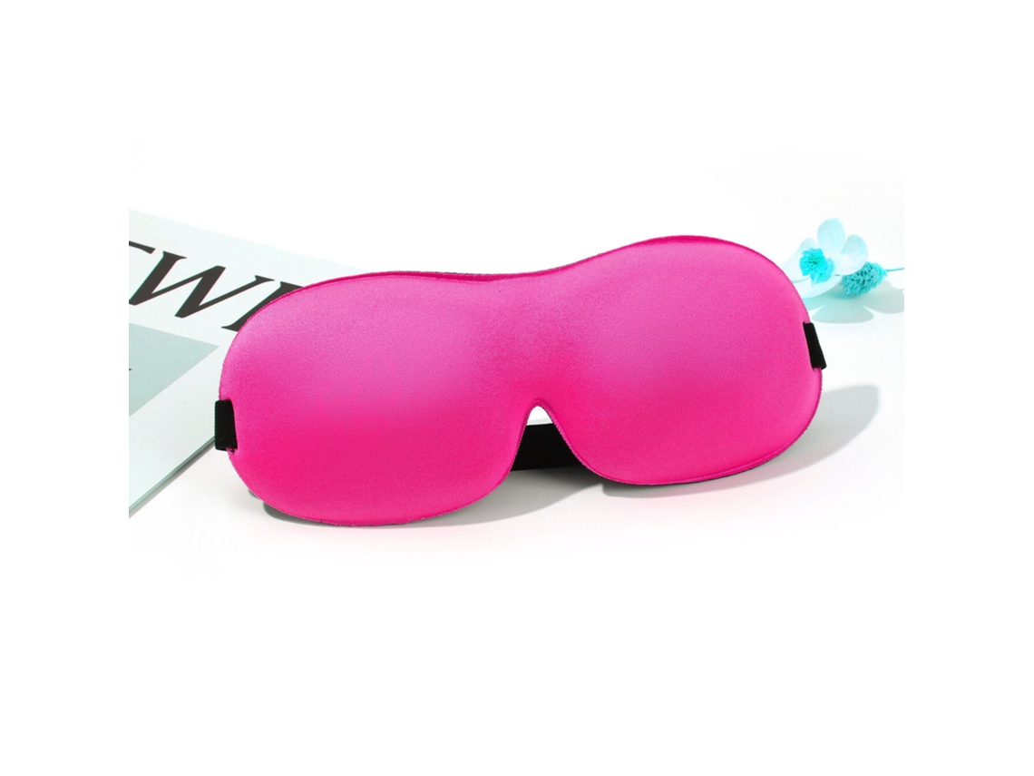 Máscara De Dormir 3d Macia E Opaca, Unissexo, Com Velcro Ajustável, Ideal Para Viagens E Relaxamento. Rosa Choque Hexinyigjly