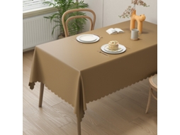 Toalha De Mesa Retangular De Pele De Cordeiro Marrom, À Prova Dágua, Antiderrapante E Resistente Ao Desgaste, Adequada Para Cozinhas E Festas (100