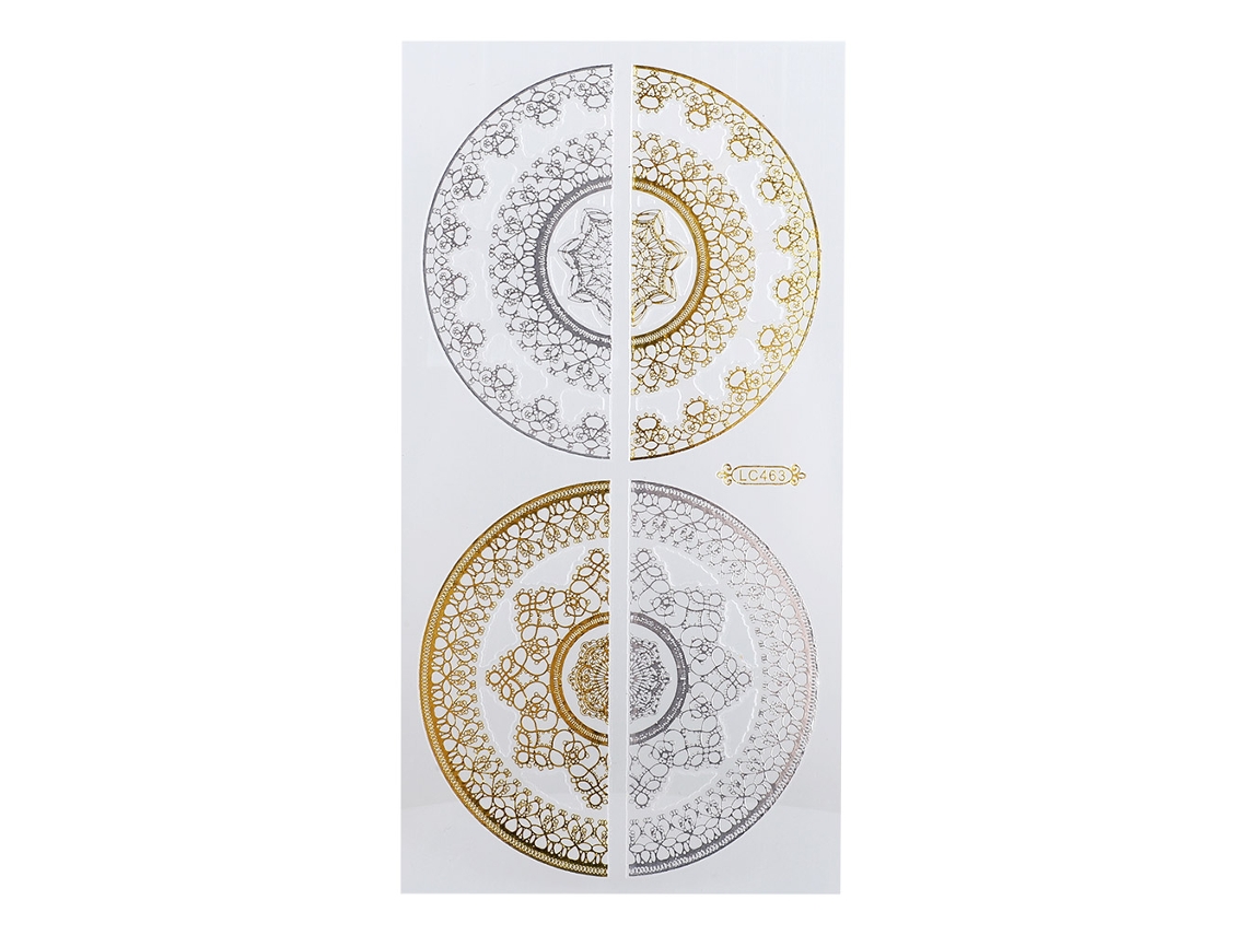 Sticker De Unhas Autoadesivo Flor De Denteado Dourado Decalque De Manicure Lc463
