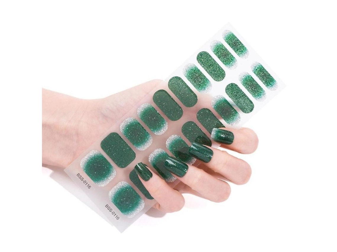 Stickers de Unhas em Gel Semicurado 20pcs com Lixa e Alcool, Requer Lâmpada Uv/led