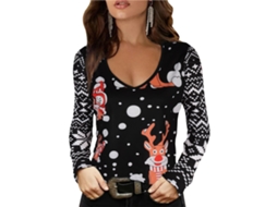 Vestido Bodycon Vermelho Xl Da Laxiscreed Com Estampa Natal, Gola Redonda E Estilo Elegante Feminino