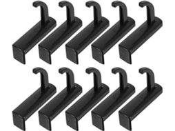 Conjunto De 10 Ganchos Adesivos Para Fones De Ouvido Mikikit, Em Plástico Preto, Suporte Compacto Para Mesa Para