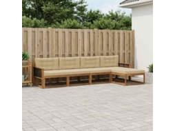 Vidaxl Conjunto De Sofás Para Exterior 5 Unid. Natural E Bege