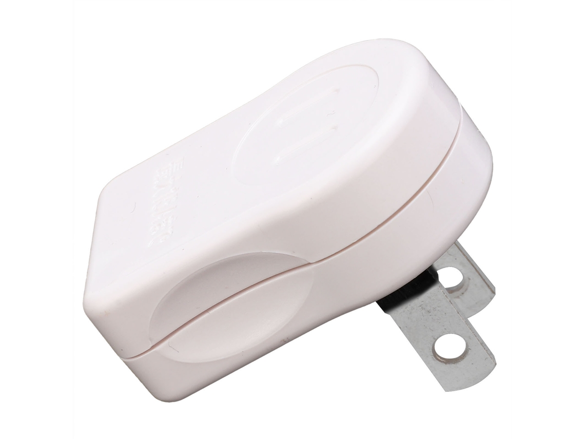 Adaptador de tomada extensor 2 pinos 90 graus plug com 1500W para parede S/MARCA