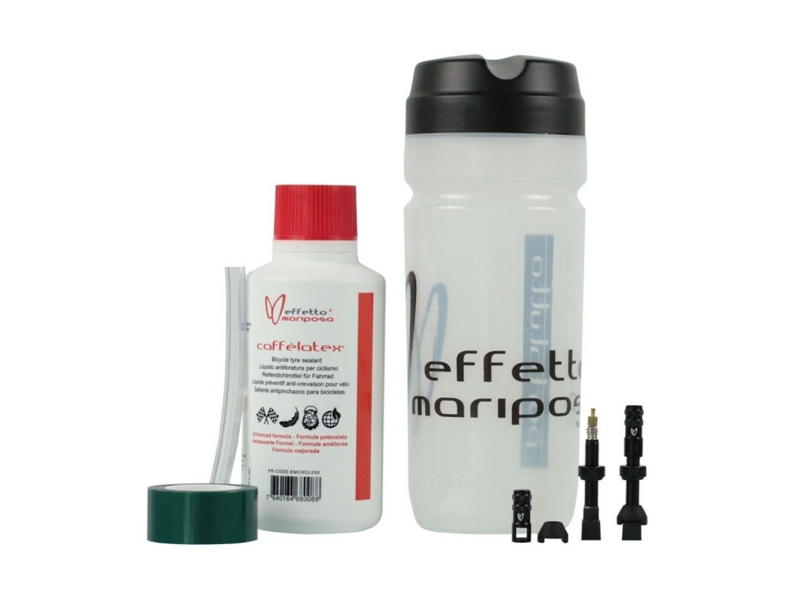 Kit Preventivo Sem Cuba 250Ml Fita de Aro Mais S Válvulas para 2 Rodas EFFETTO MARIPOSA Caffélatex Plus S
