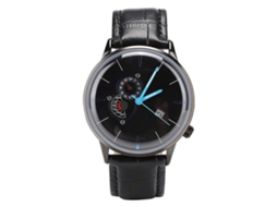 Reloj De Cuarzo Com Pulseira De Pu Impermeável, Mostrador Redondo E Calendário