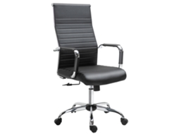 Cadeira De Escritório Ergonômica Giratoria 360° Inclinável Com Altura Ajustável Rodas Apoio De Braços 54x62x104-114 Cm Preto