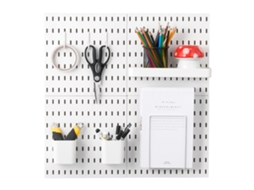 Painel Perfurado De Plástico Succebuy Com Acessórios 28 X 28 X 1,2 Cm 4 Painéis Branco