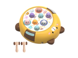 Rebe-brinquedo De Golpe Interativo Para Crianças Com Rotação De 360 Graus, Música, Luz E Bonito Emoticon Amarelo