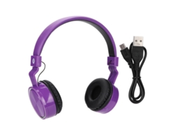 Fone De Ouvido Bluetooth Sem Fio Portátil B-12 Com Display De Áudio Fm E Música Roxo