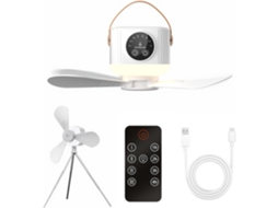 Ventilador MDUG 4000mah, visor LED, 5 velocidades, rotação 360° com clipe