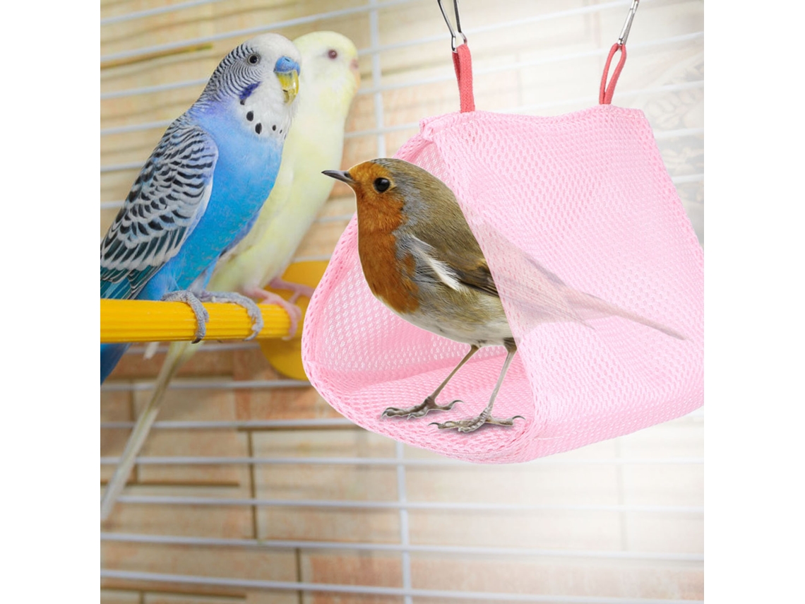 Ninho de Malha Respirável para Pássaros, Papagaios, Hamsters e Outros Pets, para o Verão Rosa AQUAFORGE