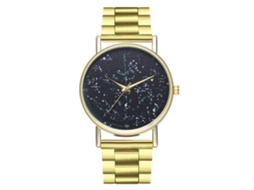 Relógio de quartzo unissex com pulseira de aço, mostrador redondo simples, estilo casual Zhoulianfa
