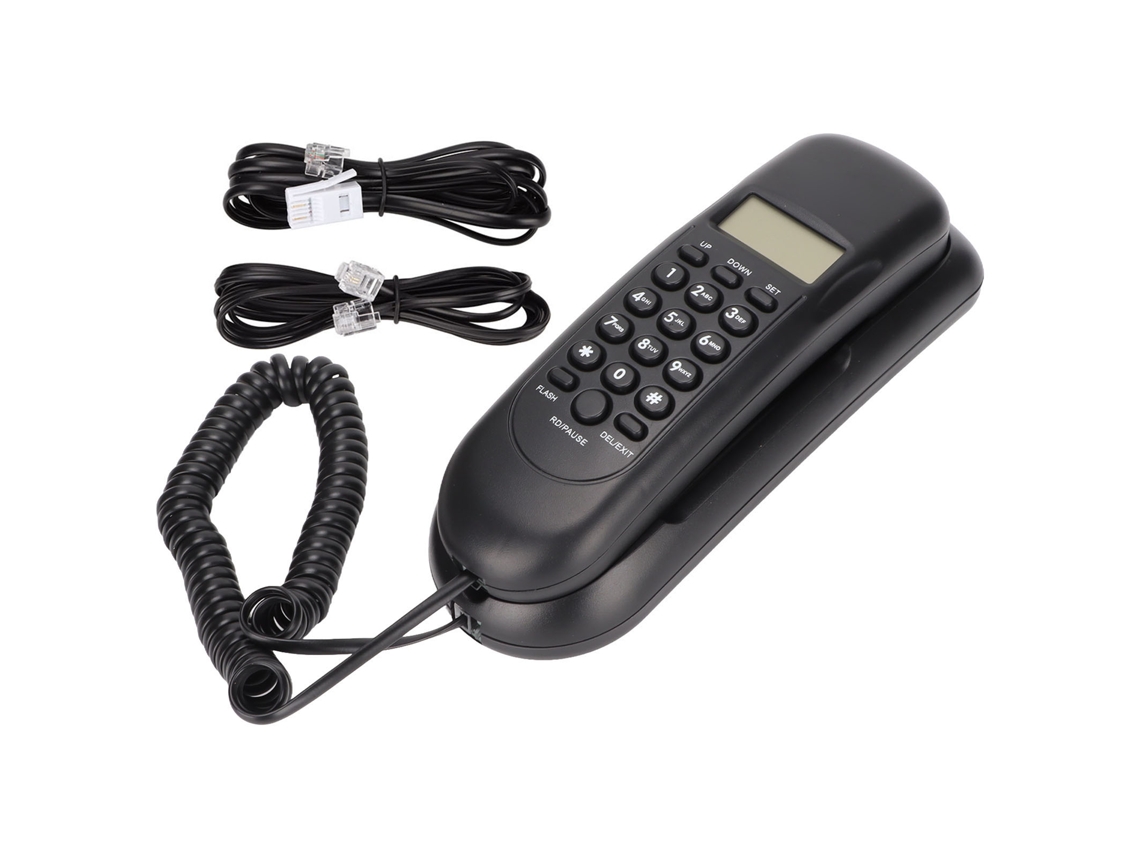 Aetheria telefone Fixo de Parede com Identificação de Chamada Redial com um Toque para Escritório Hotel Preto